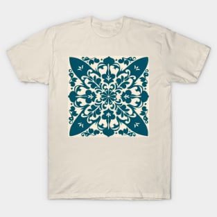 Simple Blue and White Tile Pattern T-Shirt